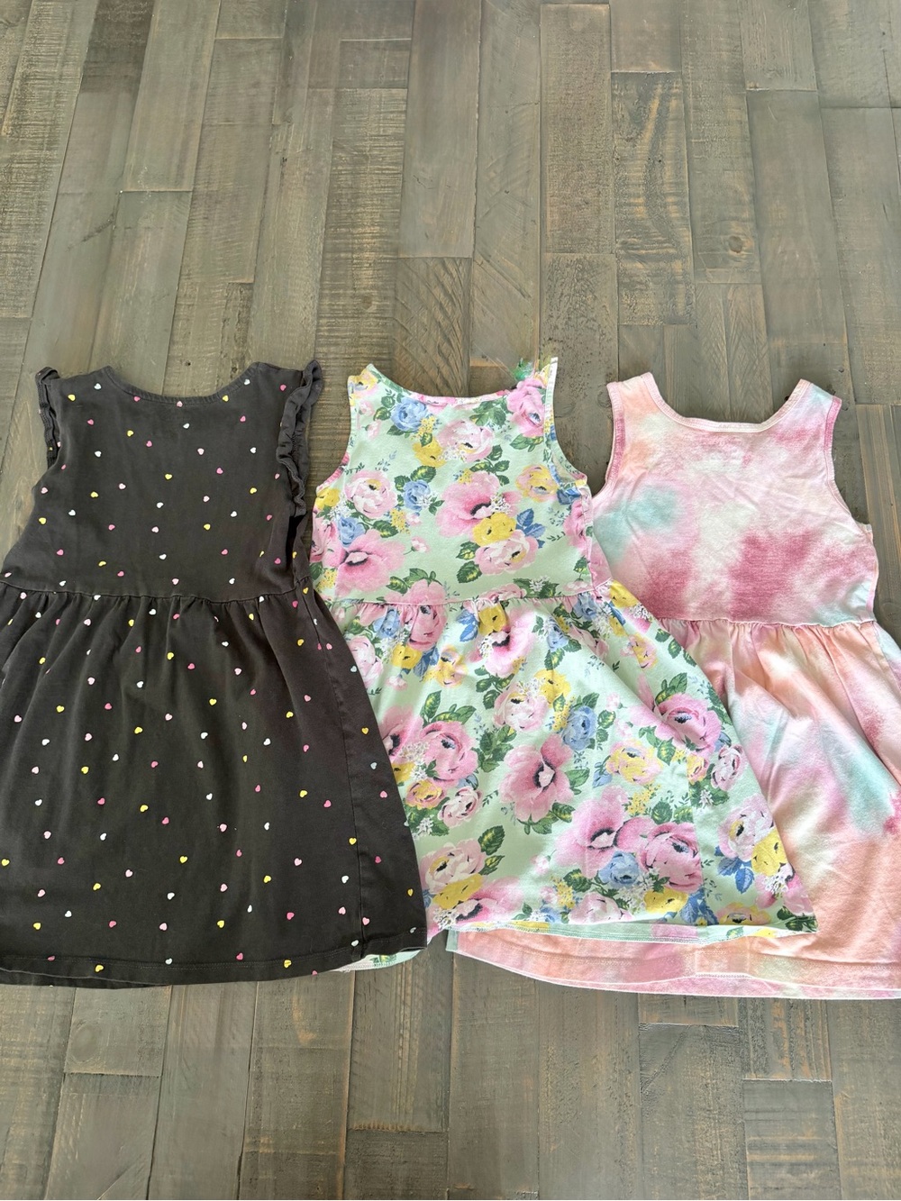 H&M CARTERS Girls Dresses Lot 3pc Summer Casual Floral Tie Dye Black Sz 6 - Picture 6 of 6